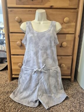 Old Navy Light Gray Tie-Dye Tank Romper Size S